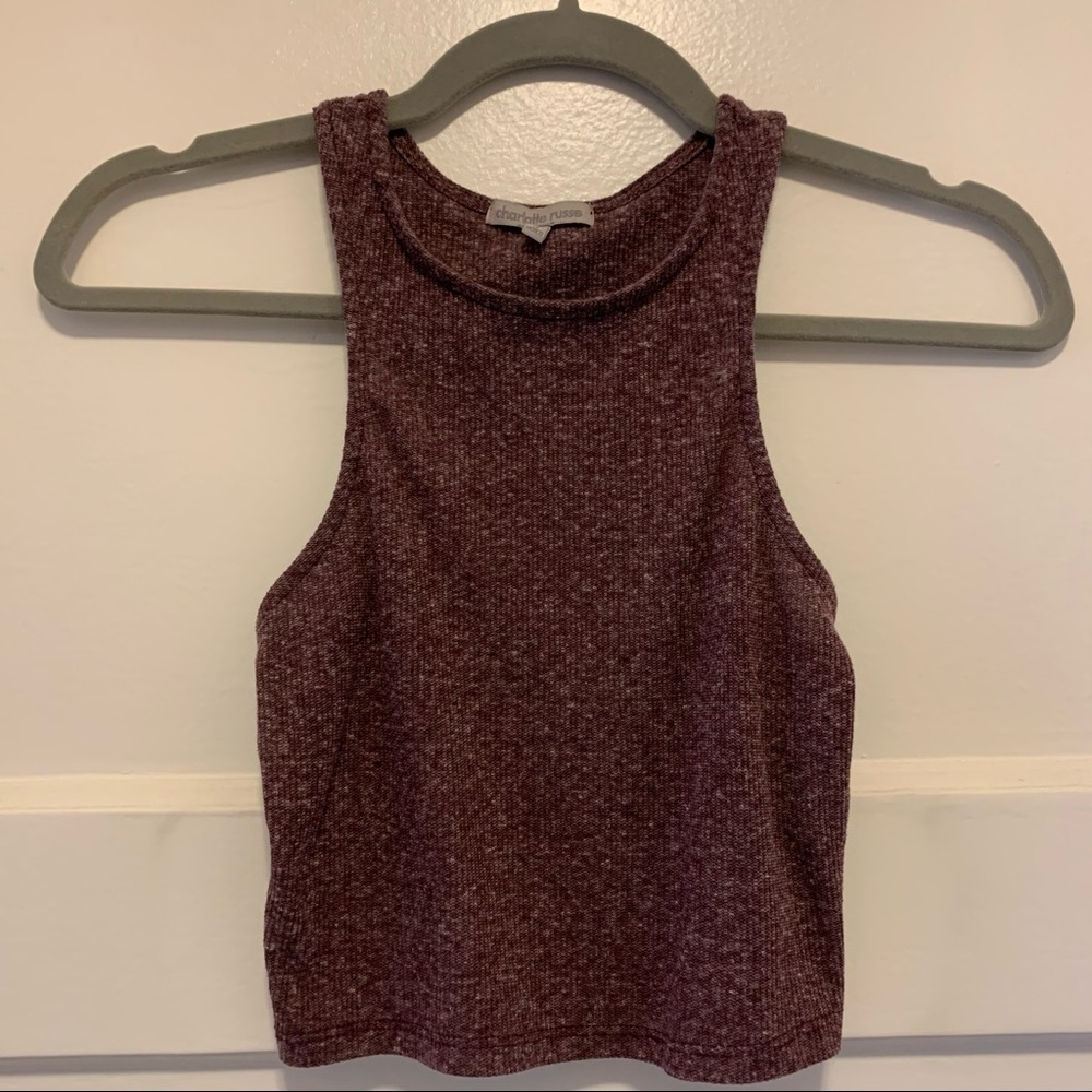 Charlotte Russe Maroon/Purple Halter Crop Top | S